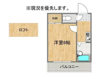 カンデオ折尾(1K/2階)の間取り写真