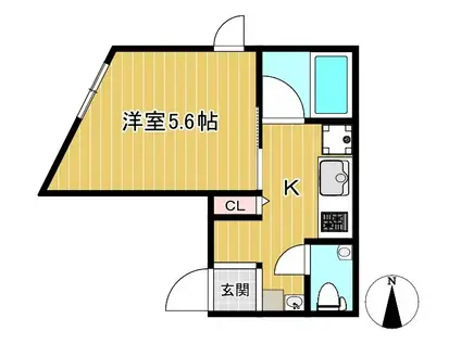 グラングレイスひばりヶ丘(1K/4階)の間取り写真