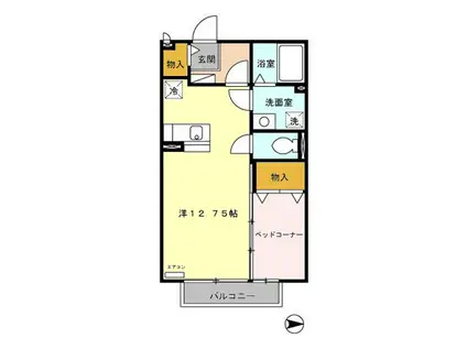 チェリーアベニュー(1LDK/1階)の間取り写真