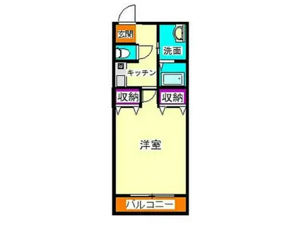 レジデンスTM村岡(1K/1階)の間取り写真