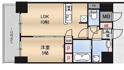 CAVANA梅田北(1LDK/6階)の間取り写真