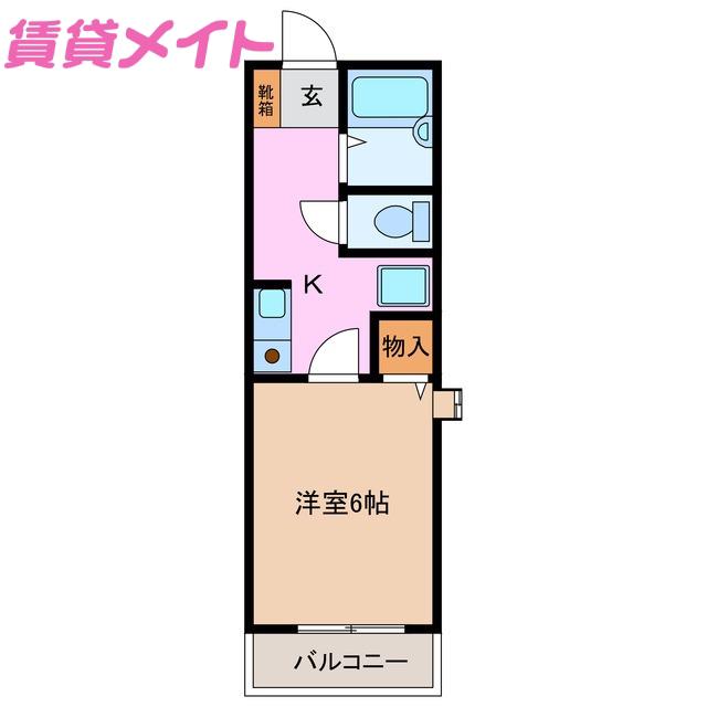 クインシータウン(1K/1階)の間取り写真