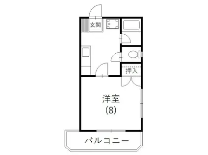 メゾンアルカディア(1DK/2階)の間取り写真