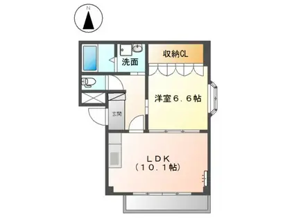 ヴィレッジ清洲II(1LDK/2階)の間取り写真