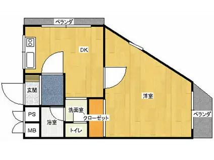 アネックス駒ヶ林(1DK/3階)の間取り写真