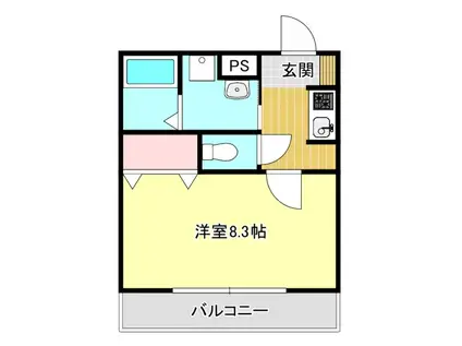 YZハタゴ(1K/1階)の間取り写真