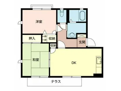 シェーンヴィラK&M Ⅰ C棟(2DK/1階)の間取り写真
