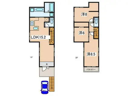 シーサイド由比ヶ浜(3LDK/2階)の間取り写真
