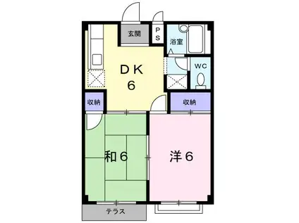 グロリアスハイツ(2DK/1階)の間取り写真