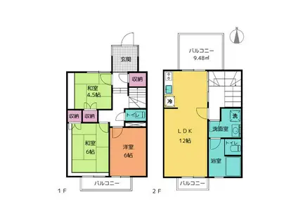 ラ・メティエC(3LDK/1階)の間取り写真