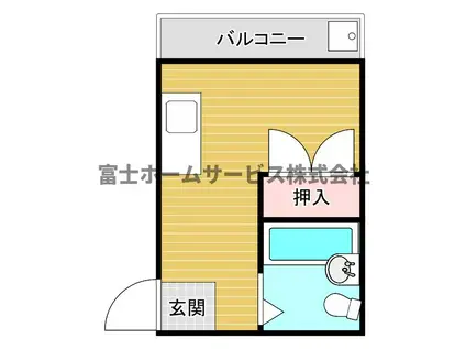 セントポリス山坂(ワンルーム/4階)の間取り写真