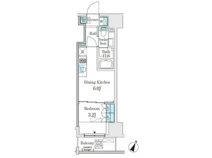 GLACIER神保町(1DK/2階)の間取り写真