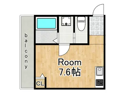 SEIKOウエストII高見(ワンルーム/2階)の間取り写真