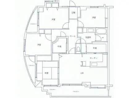 サンシティ西条(4LDK/15階)の間取り写真