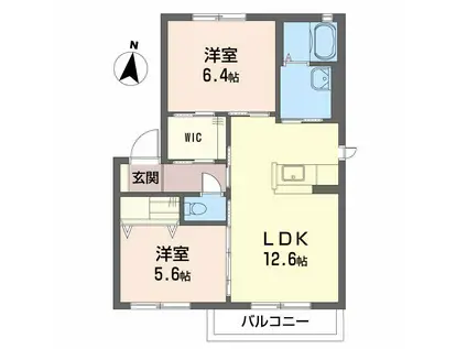 シャーメゾン和幸(2LDK/2階)の間取り写真
