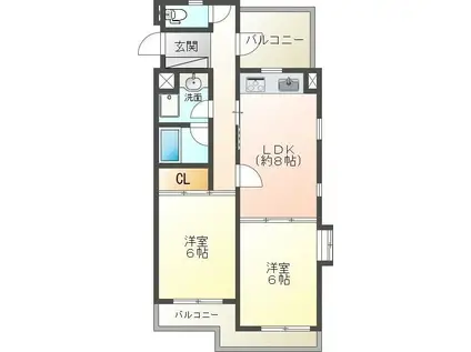 グランドメゾン新瑞東(2LDK/5階)の間取り写真