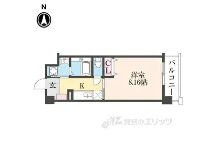 グリュックビルディング(1K/2階)の間取り写真