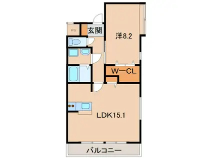 グラン・レーヴIII(1LDK/3階)の間取り写真