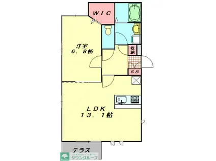 サニーコート(1LDK/1階)の間取り写真