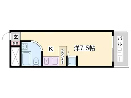 ラ・パルフェド・アフェール(ワンルーム/2階)の間取り写真