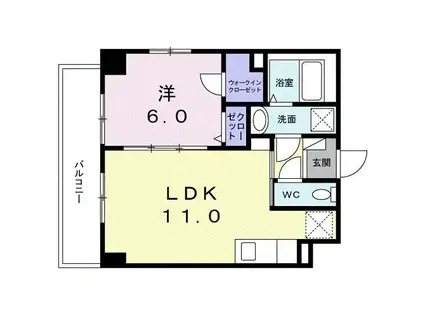 ラ メッゾ(1LDK/3階)の間取り写真