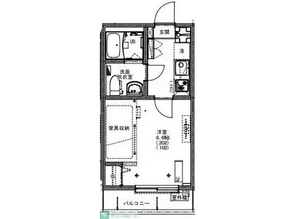 KEIAI RESIDENCE 西所沢(1K/2階)の間取り写真