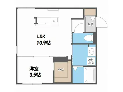 オルセーリュクス豊平(1LDK/3階)の間取り写真