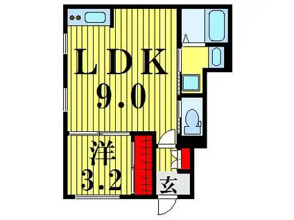 コンフォートA(1LDK/1階)の間取り写真