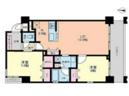 プライマル板橋本町(2LDK/2階)の間取り写真