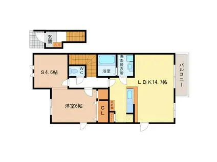 MANGIACASA(1SLDK/2階)の間取り写真