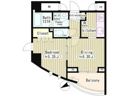 アーレア戸越公園(1DK/5階)の間取り写真