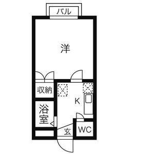 フォレストヴィラI(1K/2階)の間取り写真
