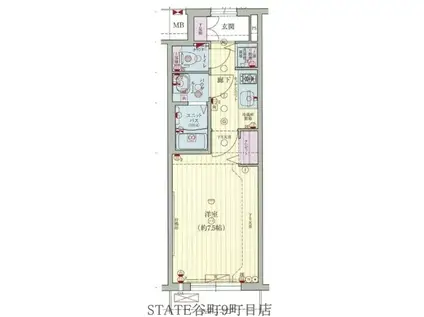 プレサンス松屋町駅前デュオ(1K/4階)の間取り写真