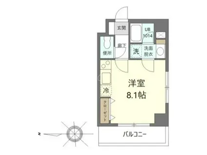 ジョイヴィレッジ御殿山(ワンルーム/2階)の間取り写真