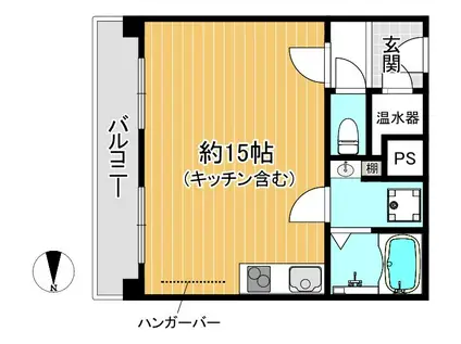 百万遍ハイツ(ワンルーム/4階)の間取り写真