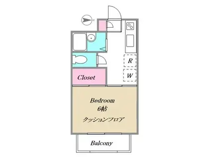 グレースハイム(1K/2階)の間取り写真