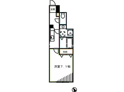 ネオス吉祥寺(1K/1階)の間取り写真