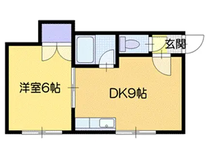 ウイングコート雅上(1LDK/3階)の間取り写真