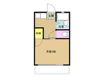 藤枝ハイツ(1K/2階)の間取り写真