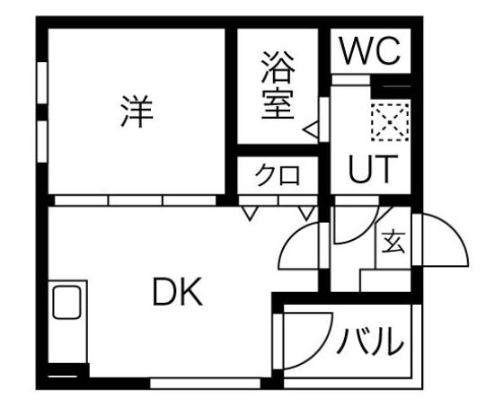 ハーモニーテラス高道町III(1DK/3階)の間取り写真