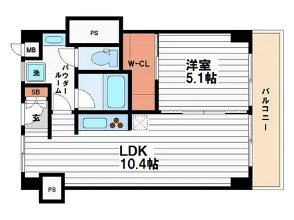 高津ハイツ(1LDK/8階)の間取り写真