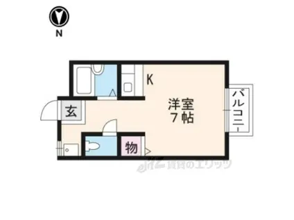 R.B.K(ワンルーム/1階)の間取り写真