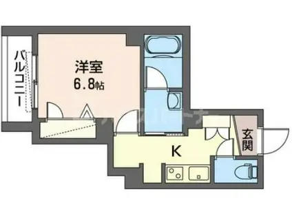 ローリエン(1K/1階)の間取り写真