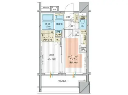 シティインデックス秋葉原(1LDK/9階)の間取り写真