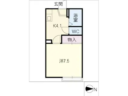 ピュアハイツ(1K/1階)の間取り写真