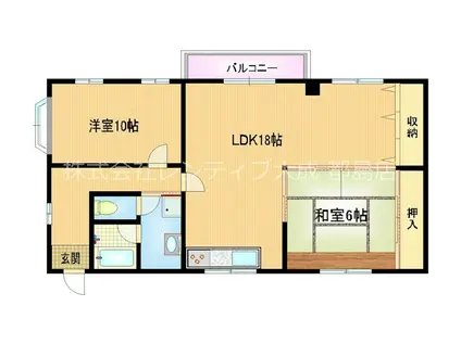 サンハウス(2LDK/3階)の間取り写真