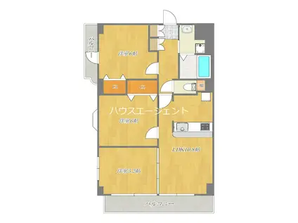 グロリア参番館(3LDK/6階)の間取り写真