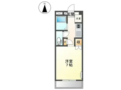 マニエール乙倉(1K/2階)の間取り写真