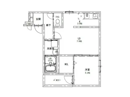 フジパレス武庫之荘駅北II番館(1LDK/1階)の間取り写真