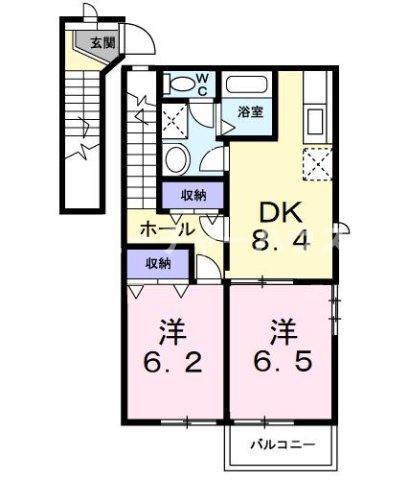 アトラスA(2DK/2階)の間取り写真